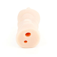 Close-up of the Miss Vicki Mini Realistic Stroker, a male masturbator by Me You Us, showing textured interior and compact design.