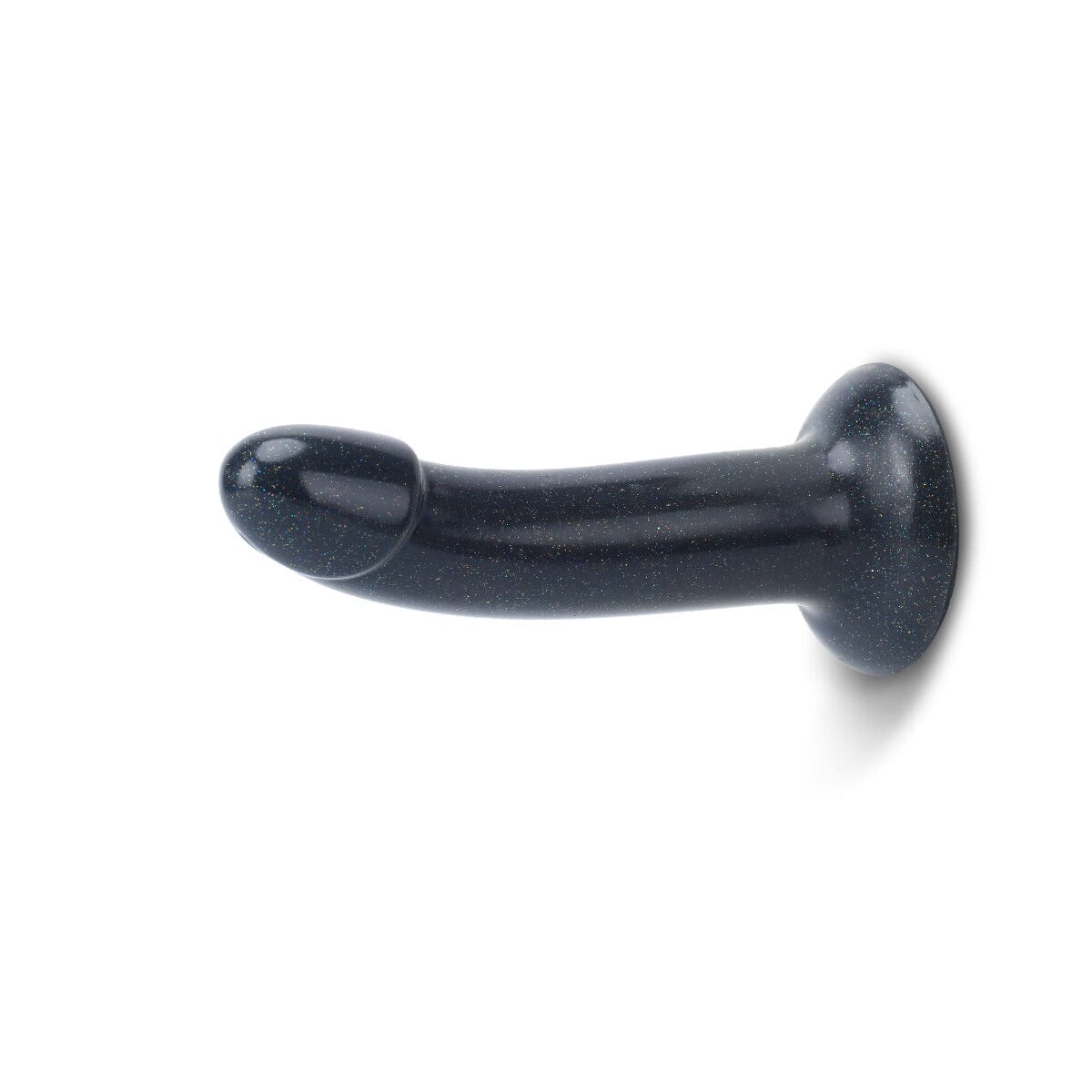 a close up of a black object on a white background