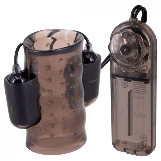 ABS dual power masturbation sleeve, a realistic male masturbator with textured interior for enhanced pleasure, shown in the image.