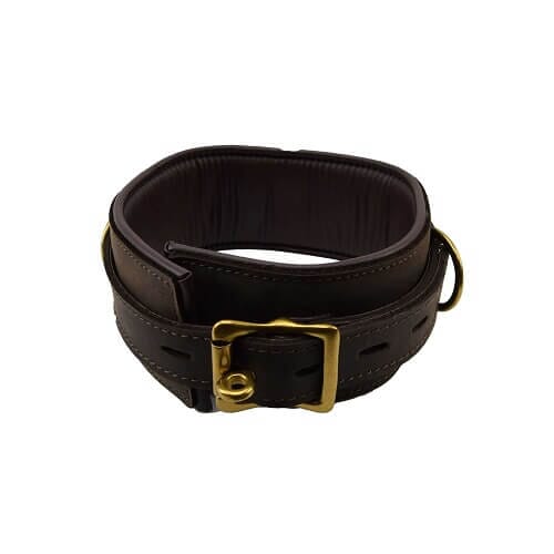 Bound to Please nubuck leather collar for pets, featuring a soft, durable collar with metal buckle and adjustable fit.