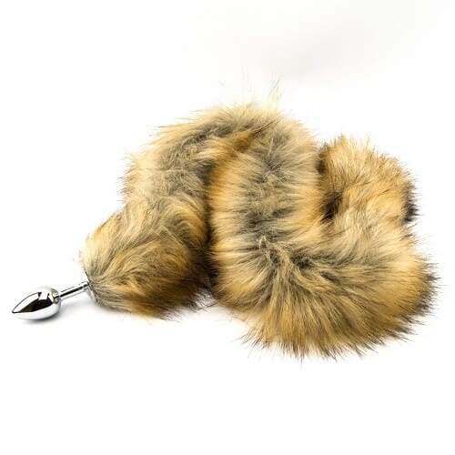 Red fox tail plug from Furry Fantasy featuring realistic faux fur and a sleek, natural look for costume or cosplay use.