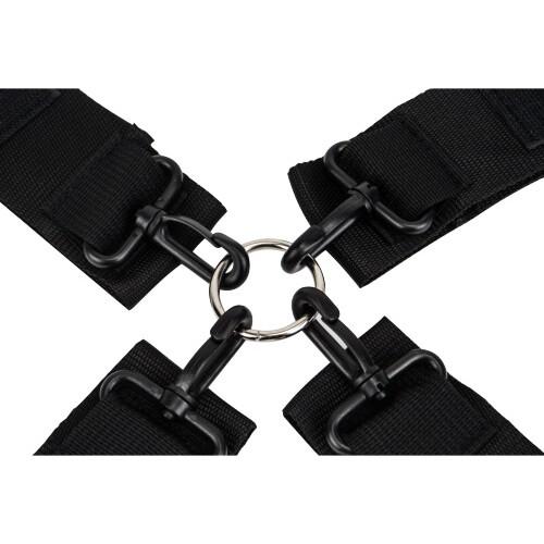 Loving Joy Hog-Tie Kit with restraints including straps and cuffs, designed for bondage and restraint play.