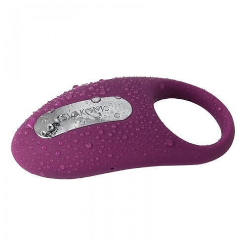 Svakom Winni remote-controlled vibrating couples cock ring worn around penis for enhanced pleasure during intimacy.