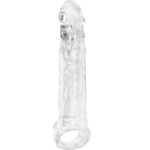 Loving Joy Mighty 3-inch penis extension sleeve with ball loop, made of flexible material, designed to enhance length and sensation.
