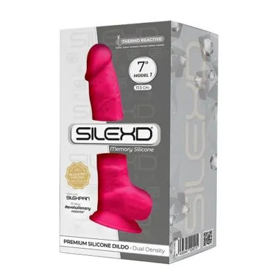 SilexD 7 Inch Realistic Dual Density Dildo with Suction Cup - Pink