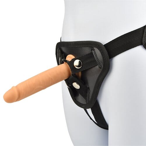 Loving Joy beginners strap-on kit with adjustable harness and 4.5-inch silicone dildo for comfortable pegging experiences.