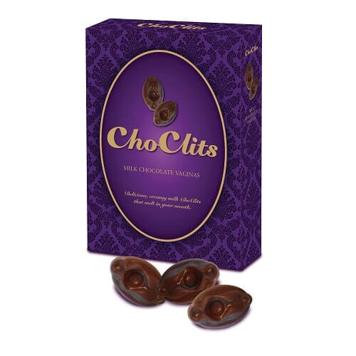 Edible Choc Clits treats by Spencer and Fleetwood, featuring chocolate confections with detailed decorative design.