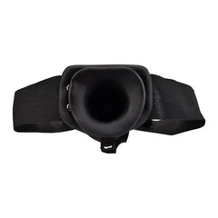 Black Loving Joy 9-inch hollow strap-on harness showing adjustable straps and a sleek, comfortable design for adult use.