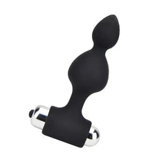 Loving Joy 10-function vibrating anal beads with silicone material and removable bullet vibrator for adult pleasure.