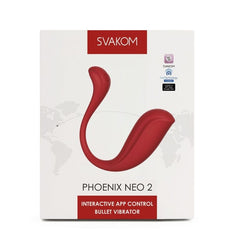 Svakom Phoenix Neo 2 app-controlled interactive vibrator with sleek design and control interface, designed for intimate pleasure.