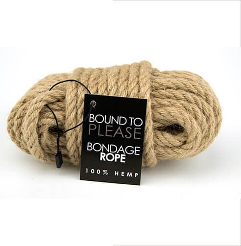 Durable 10-meter hemp bondage rope from Loving Joy, ideal for secure restraint and BDSM play, with natural fiber texture visible.