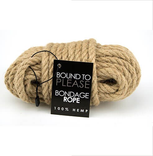 a ball of rope with a tag on it