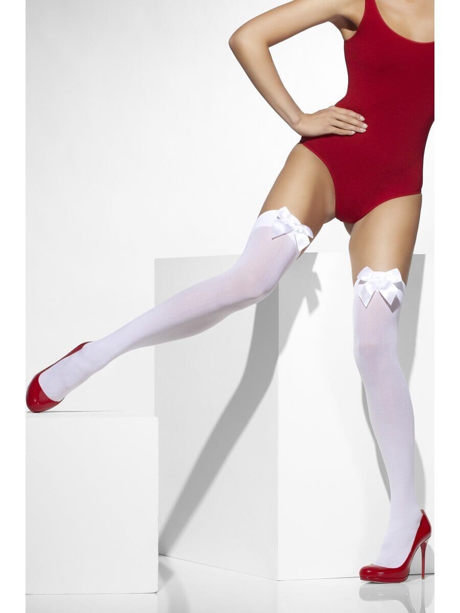 Opaque Hold-Ups with Bows Mulitple Colours by Fever