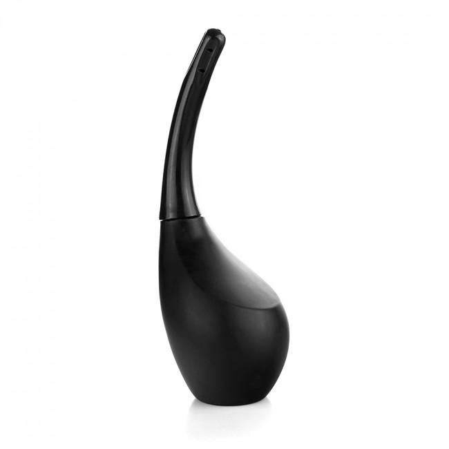 Black Prowler Perfect Angle Douche with contoured nozzle, 310ml capacity, designed for comfortable use in douches and enemas.