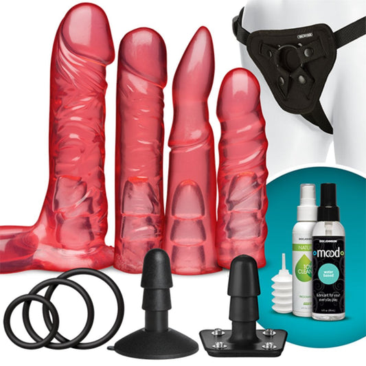 Doc Johnson Vac-U-Lock Crystal Jellies Set Pink