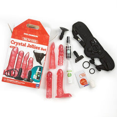 Doc Johnson Vac-U-Lock Crystal Jellies Set Pink