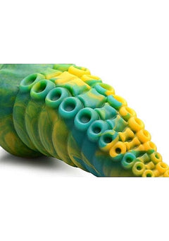 Creature Cocks Monstropus Tentacle Marble Green and Yellow Monster Silicone Dildo