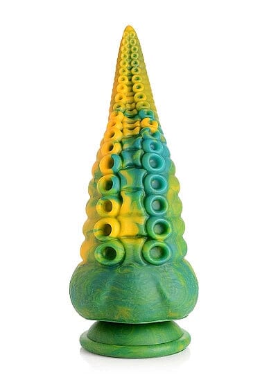 Creature Cocks Monstropus Tentacle Marble Green and Yellow Monster Silicone Dildo