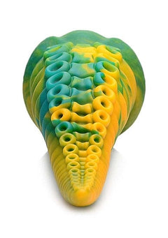Creature Cocks Monstropus Tentacle Marble Green and Yellow Monster Silicone Dildo