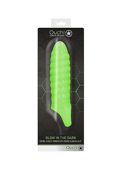 Swirl Thick Stretchy Penis Sheath - Glow in the Dark
