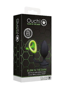 Thumbnail for Butt Plug with Cock Ring & Ball Strap - Glow in the Dark