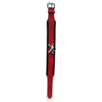 Thumbnail for Diavolino Red Leather Spike Collar